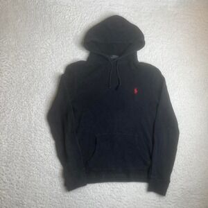 Polo Ralph Lauren men's black waffle thermal hoodie embroidered pony M